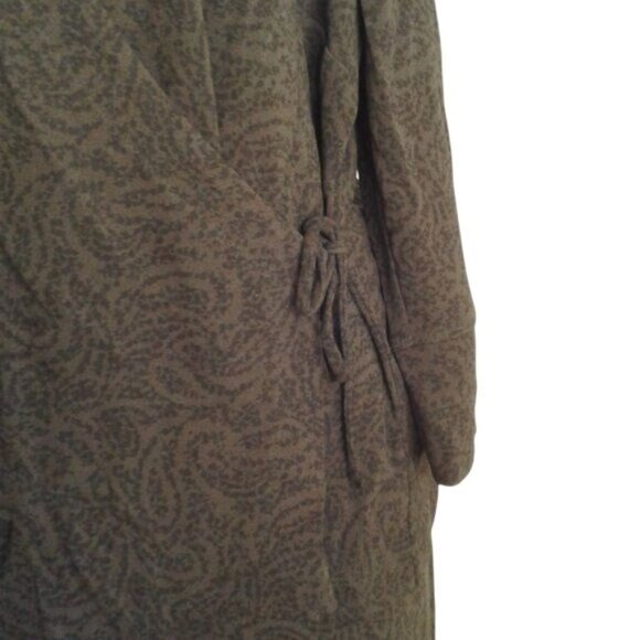 J. Jill L LP Womens Petite Wrap Top Skirt Set Rayon Polyester Gray Paisley Maxi - Picture 4 of 9